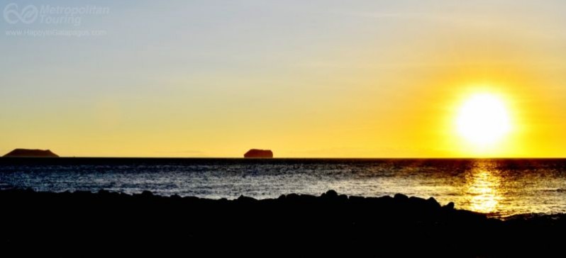 A beautiful view of a sunset in the Galapagos Islands