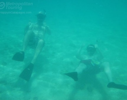 Enjoying the snorkeling experience in Galapagos