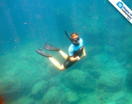 Snorkeling in a wonderful place of Galapagos